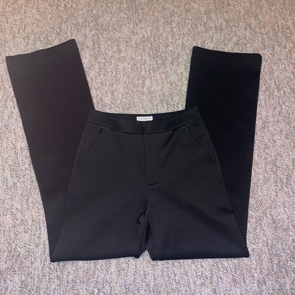 Good American Scuba Women's Black Trousers Pants Office Siren Chic Elegant